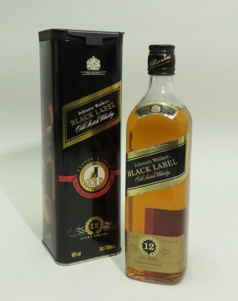 Null 尊尼获加，黑牌，老牌苏格兰威士忌，特级，12年，苏格兰。 1 x 70 cl 瓶装。