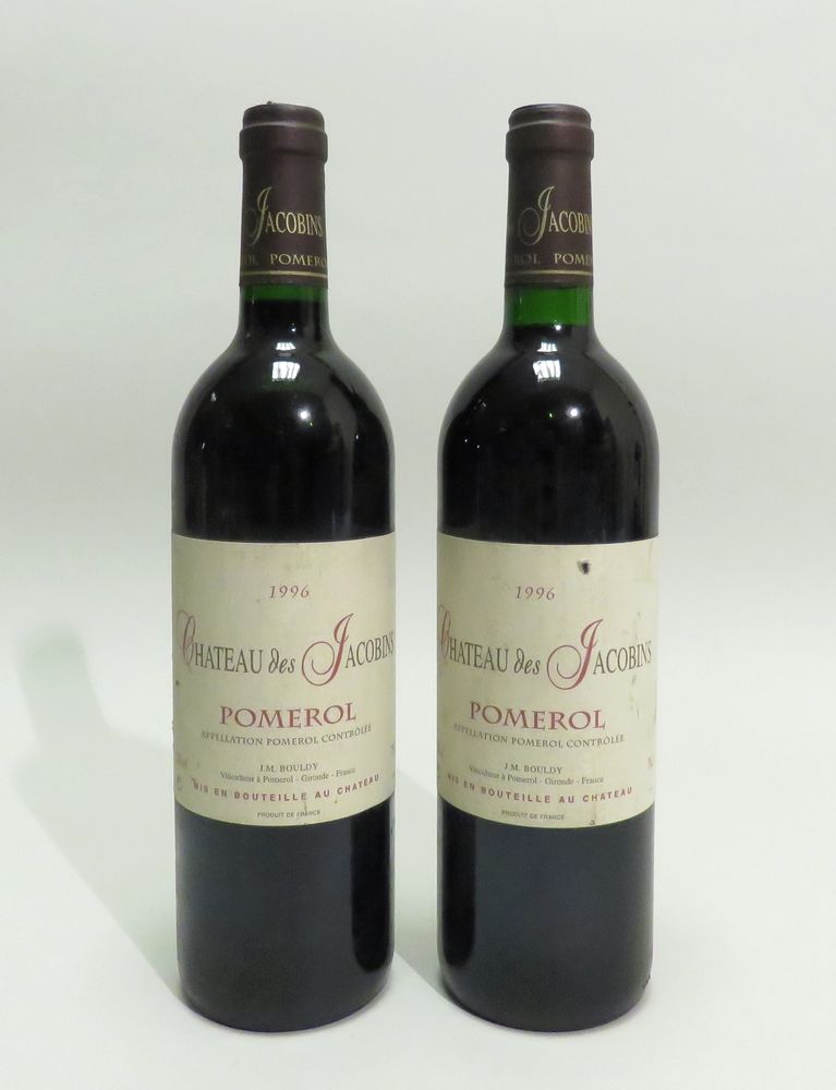 Null Château des Jacobins, Pomerol, cosecha 1996. 2 BTLS (1 Niv. Bueno; 1 Niv. B&hellip;