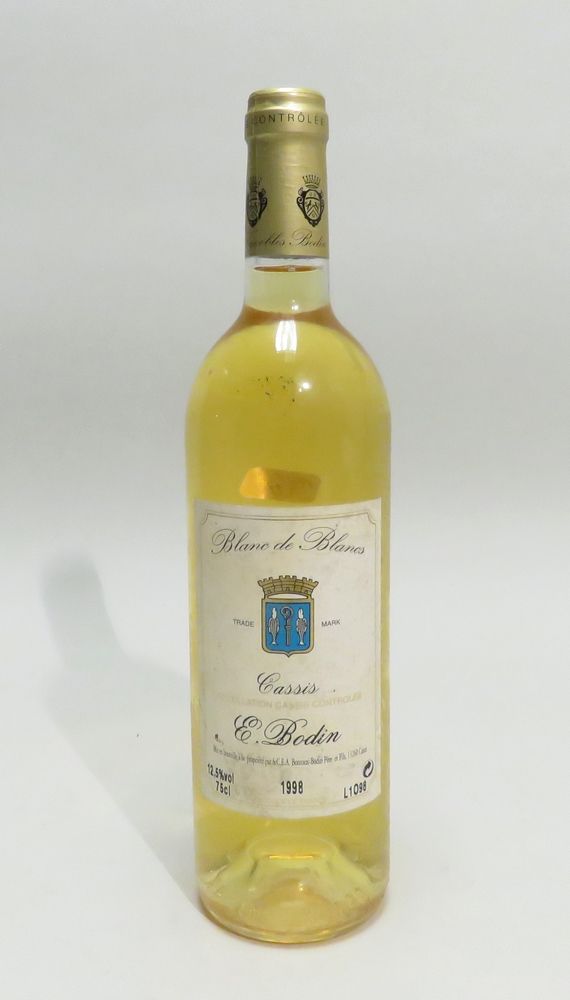 Null Cassis, E.Bodin, Blanc de Blancs, vintage 1998. 1 BTL (Niv. Good; étiq sale&hellip;