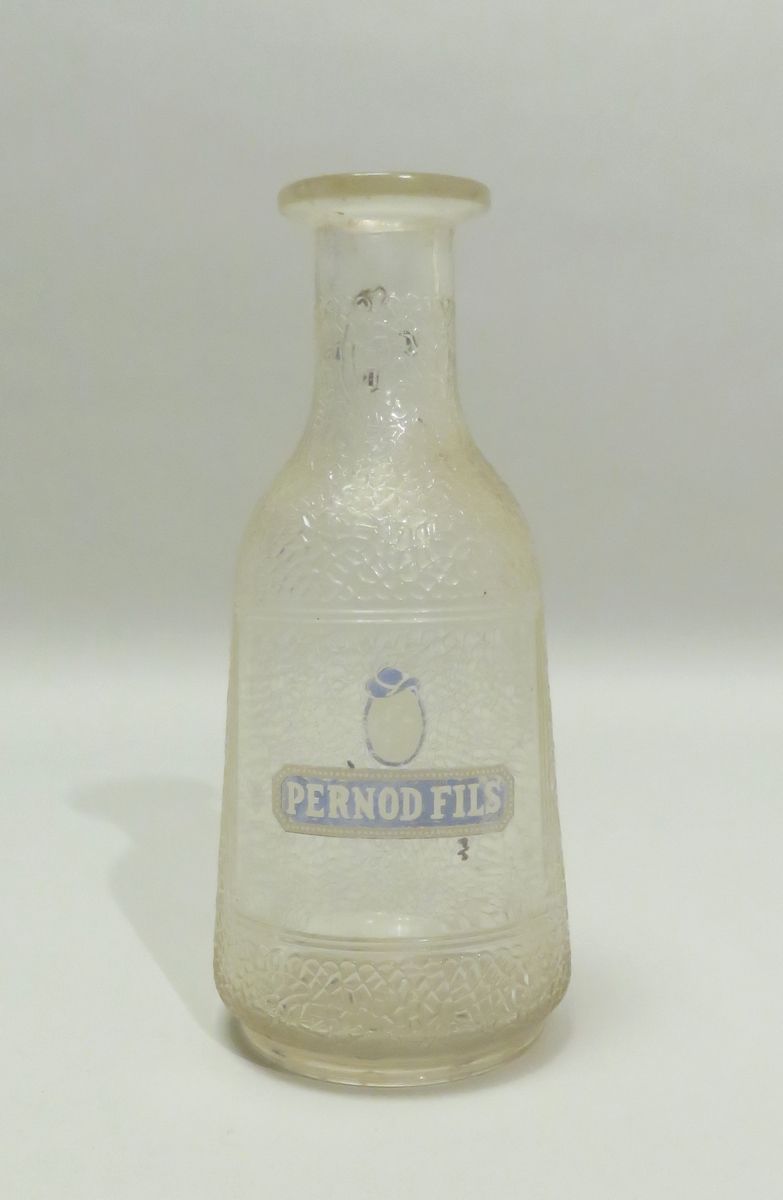 Carafe publicitaire en verre moulé/pressé "Pernod Fils"(Verrerie Mazoyer, Paris)&hellip;