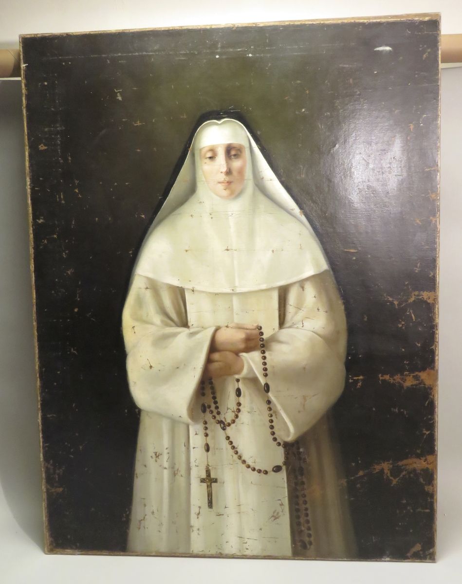 Null Ecole française du XIXème siècle. La Nonne. Huile sur toile, non signée. 11&hellip;