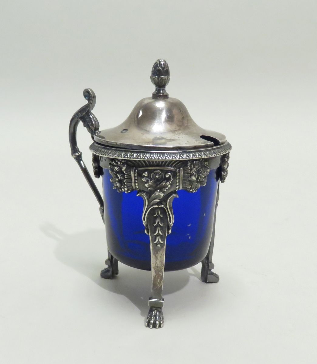 Null Tripod silver mustard pot (hallmark 2nd Rooster, 1st Title, 1809-1819 & gua&hellip;