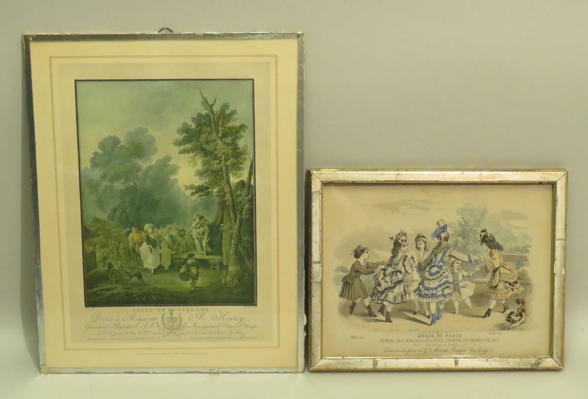 Null Lot of two dievsres pieces (1 engraving in colors, 1 reproduction of engrav&hellip;