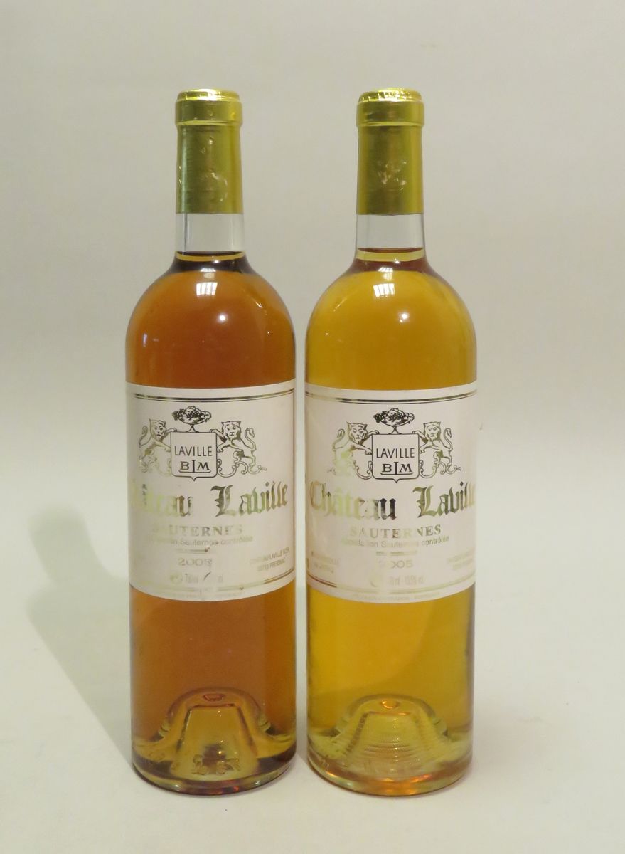 Null Château Laville, Liquore bianco, Sauternes, annata 2005. 2 BTLS (Niv. BG).