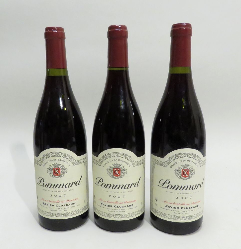 Null Pommard, Xavier Cluzeaud, Bourgogne, millésime 2007. 3 BTLS (1 Niv. Bon ; 2&hellip;