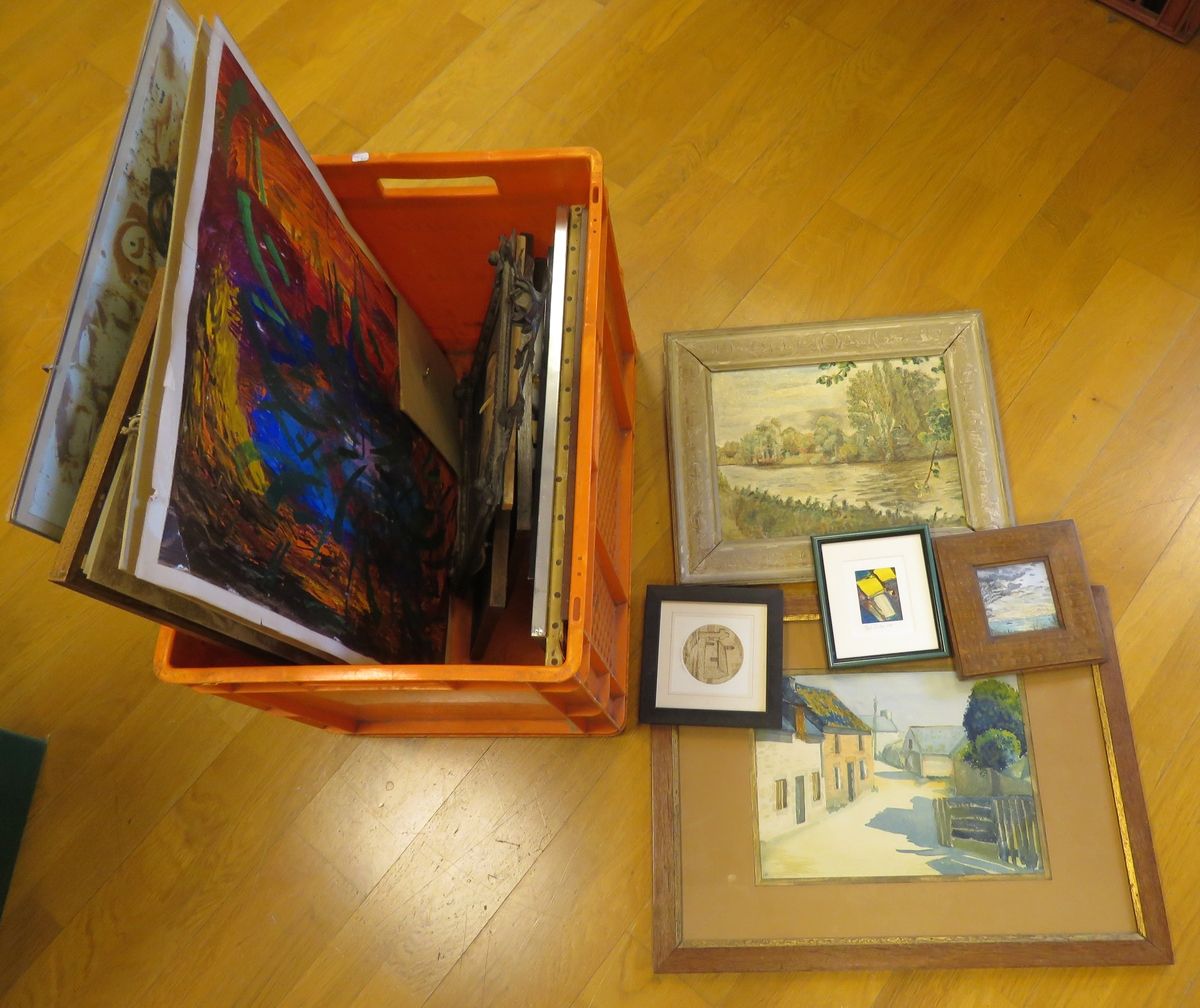Null Lot of various framed pieces. 1 case (not included).