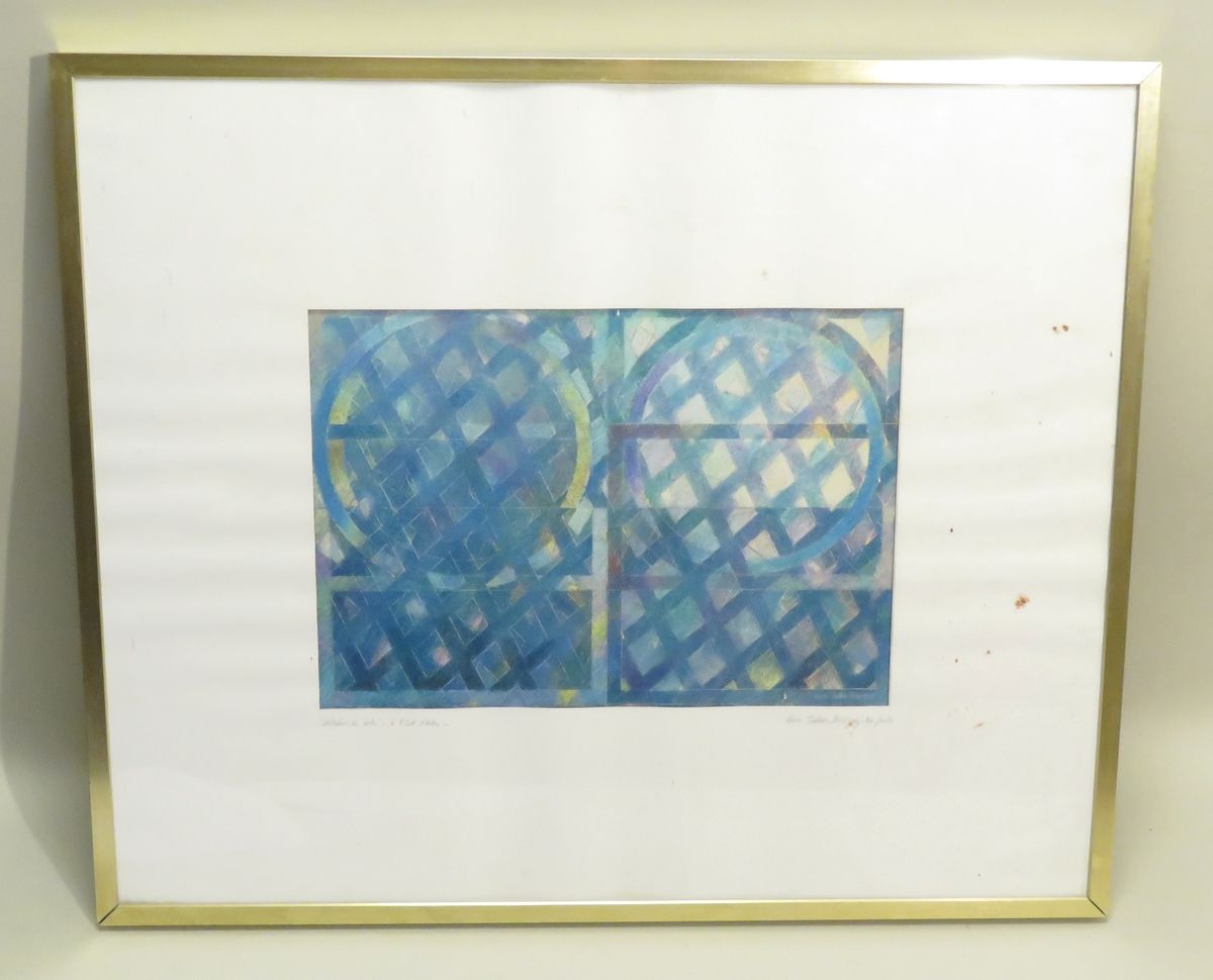 Null Alain JULLIEN-MINGUEZ（生于1949年）。"圆的庆祝"，1980年。纸上油画，签名，右下角会签，左下角有标题。24 x 34厘米（&hellip;