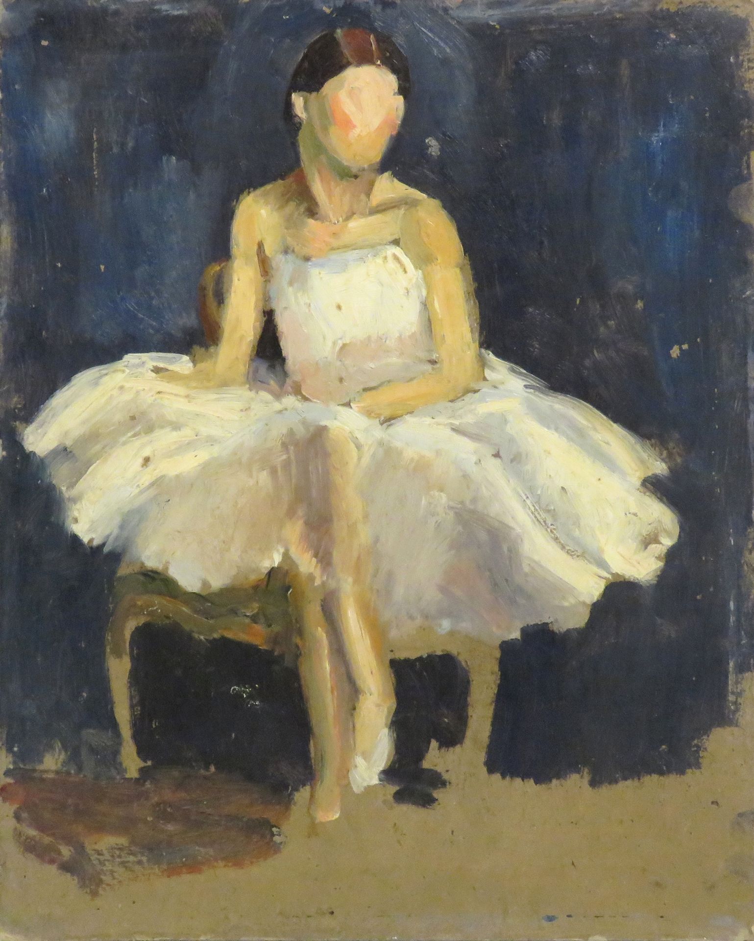 Null Léon Pierre FÉLIX (1869-1940). "La danseuse". Huile sur carton, cachet de l&hellip;