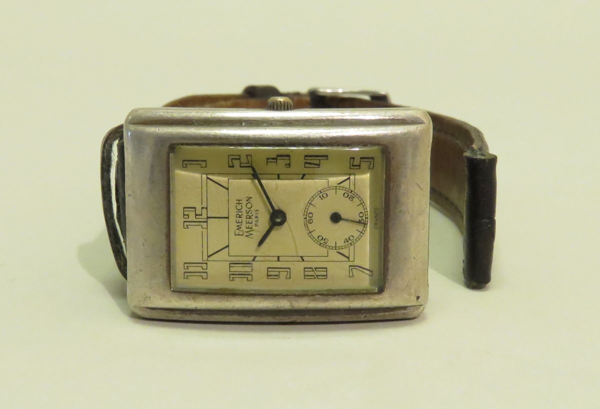 Null EMERICH MEERSON, Paris. Schöne gemischte Armbanduhr aus Silber (Punze Miner&hellip;