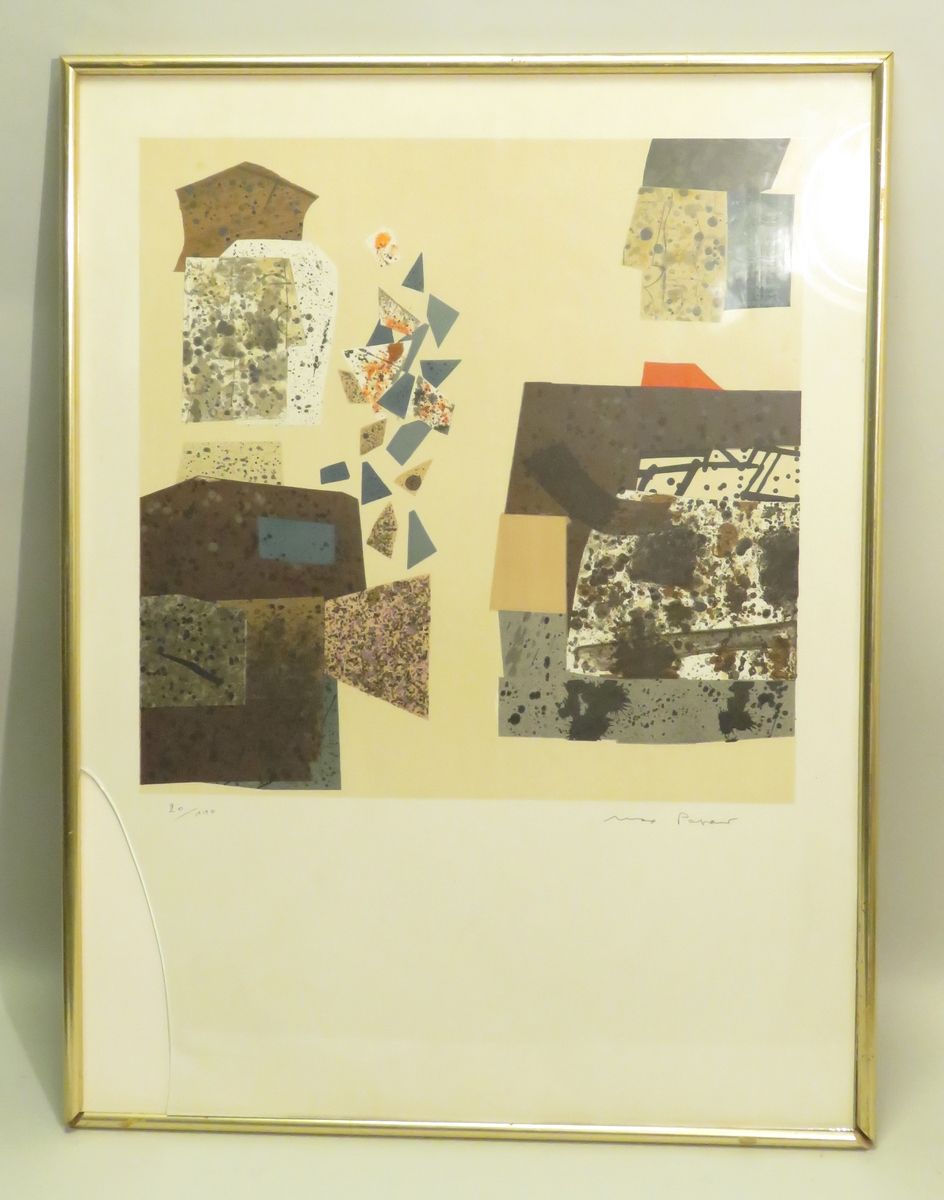 Null Max PAPART (1911-1994). Composition. Lithograph in colors on Velin d'Arches&hellip;