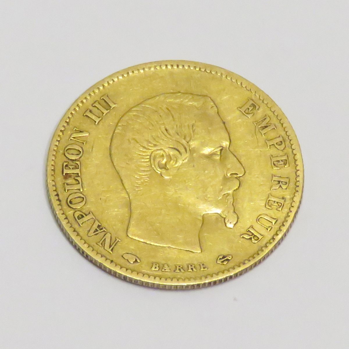 Null Pièce en or de 10 Francs Napoléon III (tête nue) datée de 1859, Atelier A (&hellip;