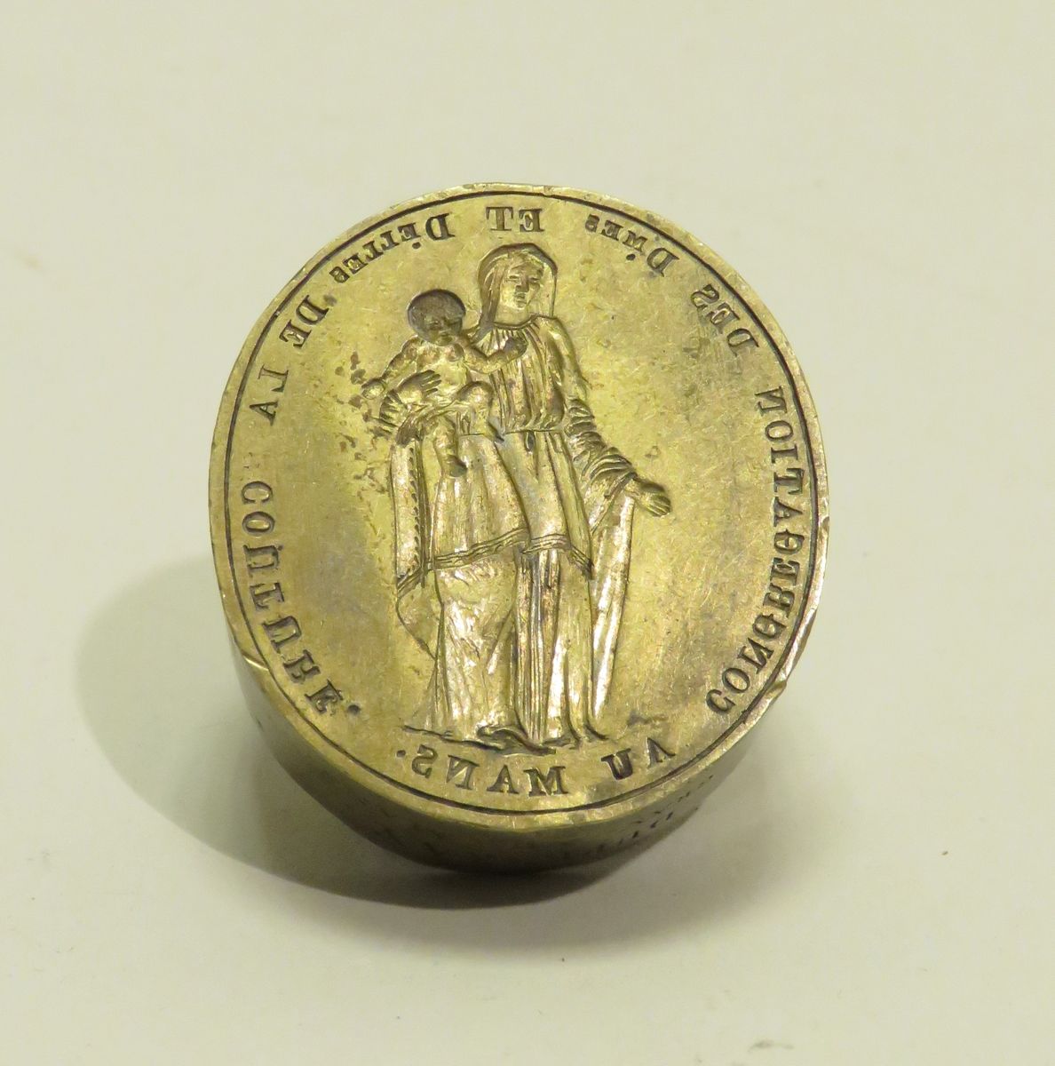 Null Cachet en bronze ovale "Confédération des Dames et Demoiselles de la coutur&hellip;