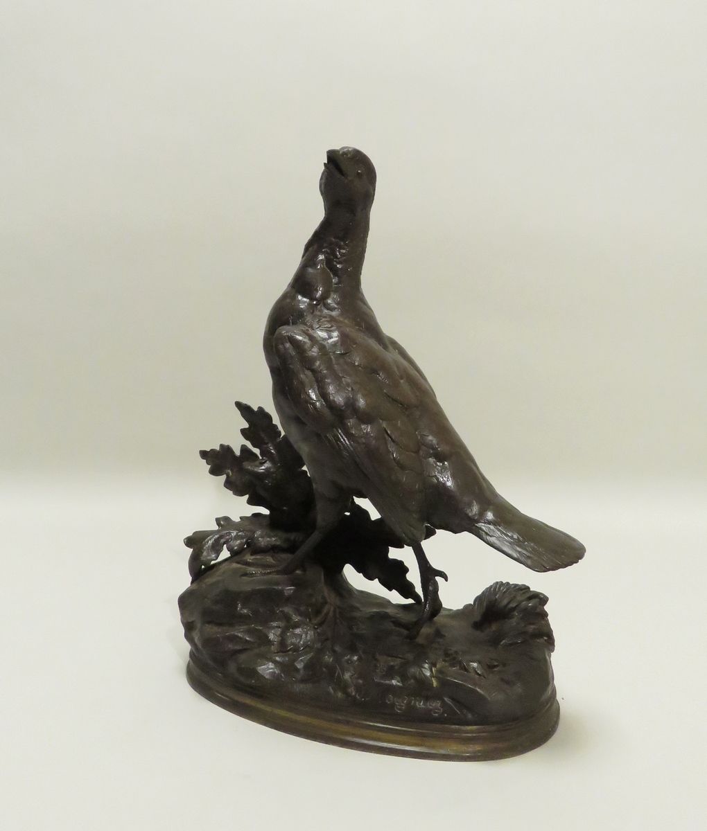 Null D'après Jules MOIGNIEZ (1835-1894). Perdrix. Bronze à patine brun foncé nua&hellip;
