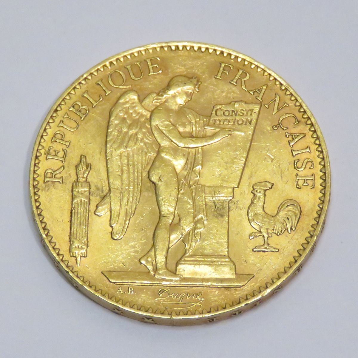 Null Gold coin of 100 Francs "génie" dated 1910, Atelier "A" (Paris). Weight : 3&hellip;