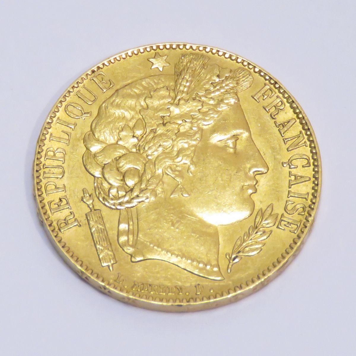 Null 1851 年 "Cérès "20 法郎金币，Atelier "A"（巴黎）。镌刻者：路易-梅利（Louis Merley）。重量：6 克45。直径：&hellip;