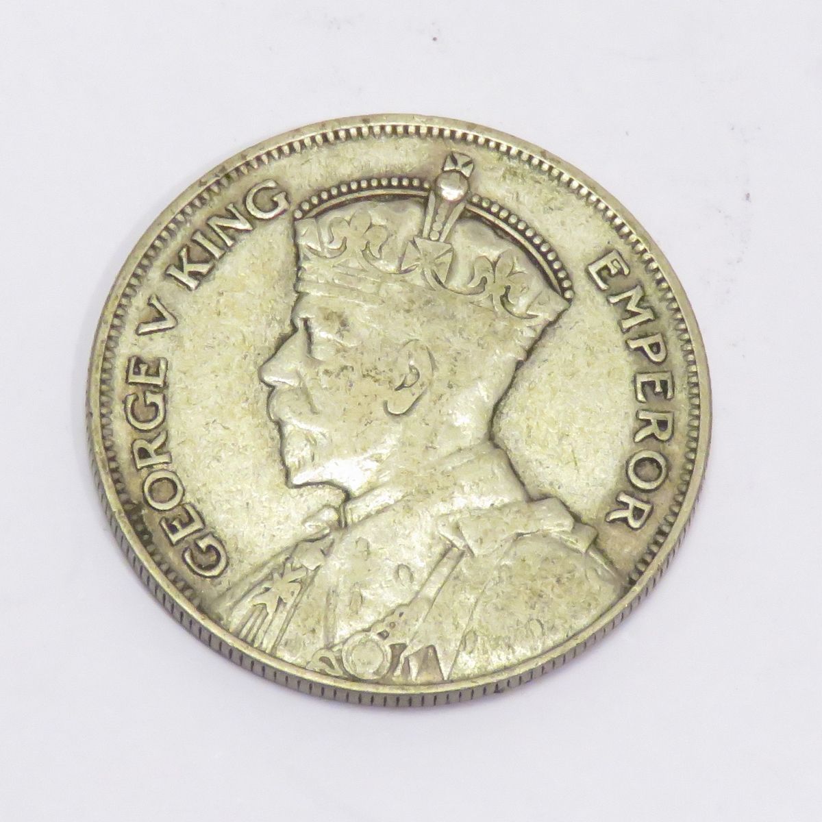 Null Pièce en argent de 1/2 couronne "Georges V" (Nouvelle-Zélande), datée de 19&hellip;