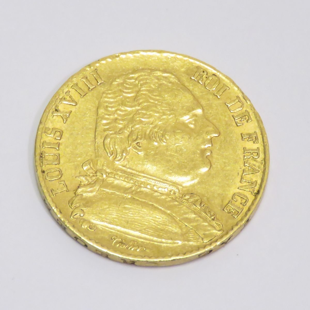 Null Moneda de oro de 20 francos "Louis XVIII-Roi de France, Buste habillé" fech&hellip;