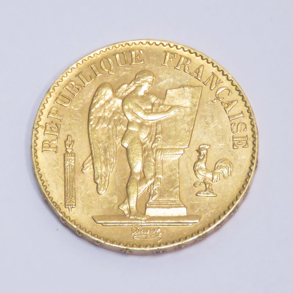Null Pièce en or de 20 Francs "Génie" datée de 1896, Atelier "A" (Paris). Graveu&hellip;