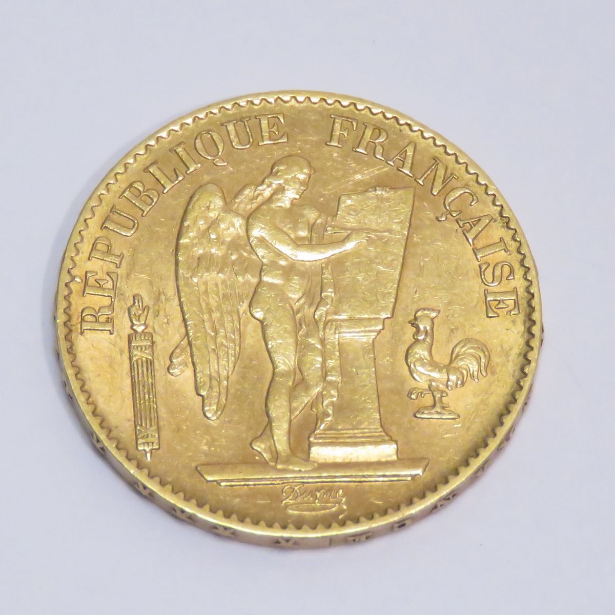 Null Pièce en or de 20 Francs "Génie" datée de 1895, Atelier "A" (Paris). Graveu&hellip;