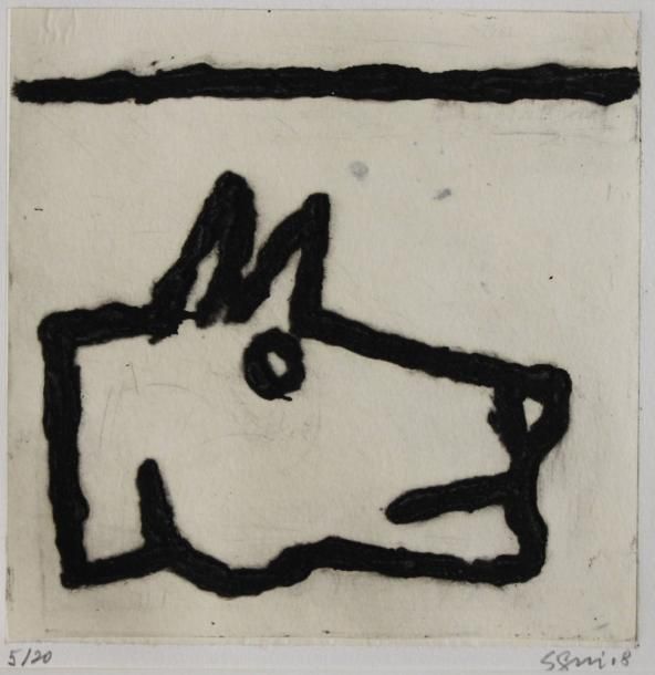 Antonio Segui (Né en 1934) Chien, 2008. Gravure carborundum, signée, datée en ba&hellip;