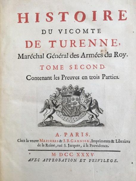 RAMSAY (A.M.) Histoire du vicomte de Turenne, Maréchal Général des Armées du Roy&hellip;