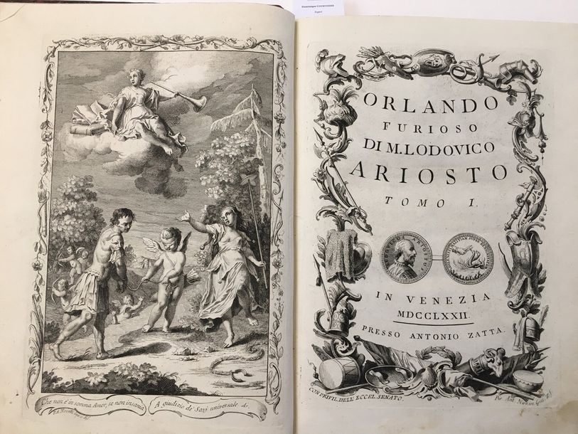 ARIOSTE Orlando furioso. Venise, Antonio Zatta, 1772-1773. 4 volumes in-4, demi-&hellip;