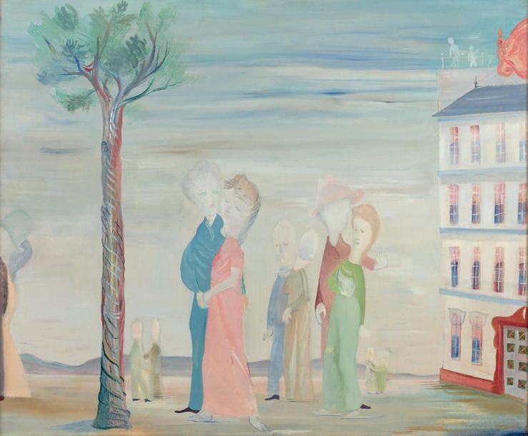 Lucien COUTAUD (1904-1977) 
La promenade
Huile sur toile signée en bas à droite,&hellip;