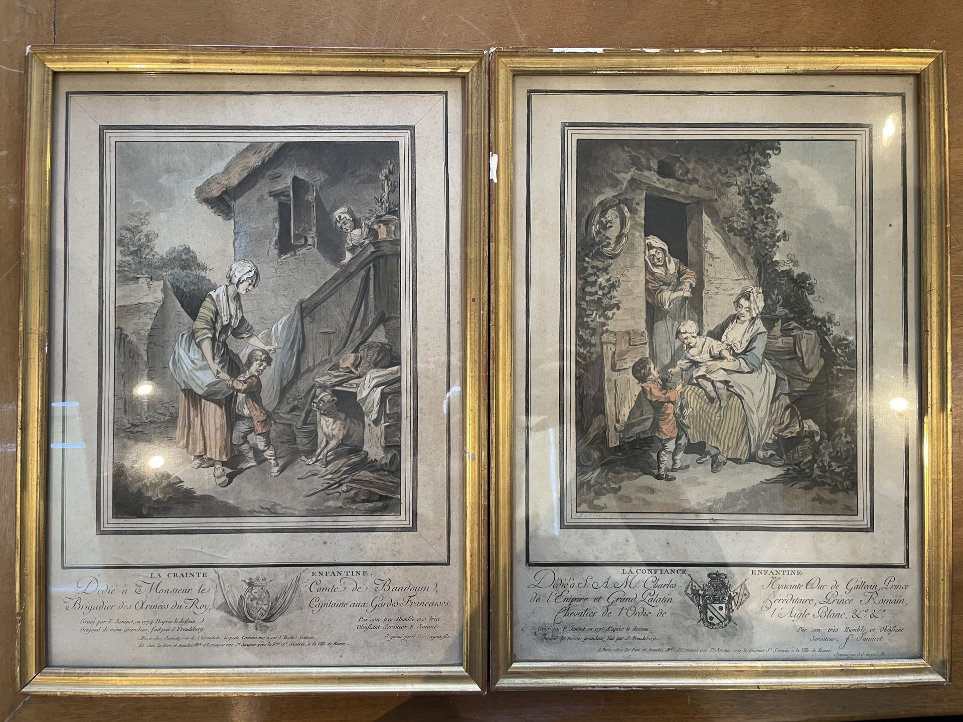 Null 一套两幅版画
村落婚礼；村落集市
18世纪
51x41厘米（含画框）。
另附两件
Childish Fear; Childish Confidence&hellip;