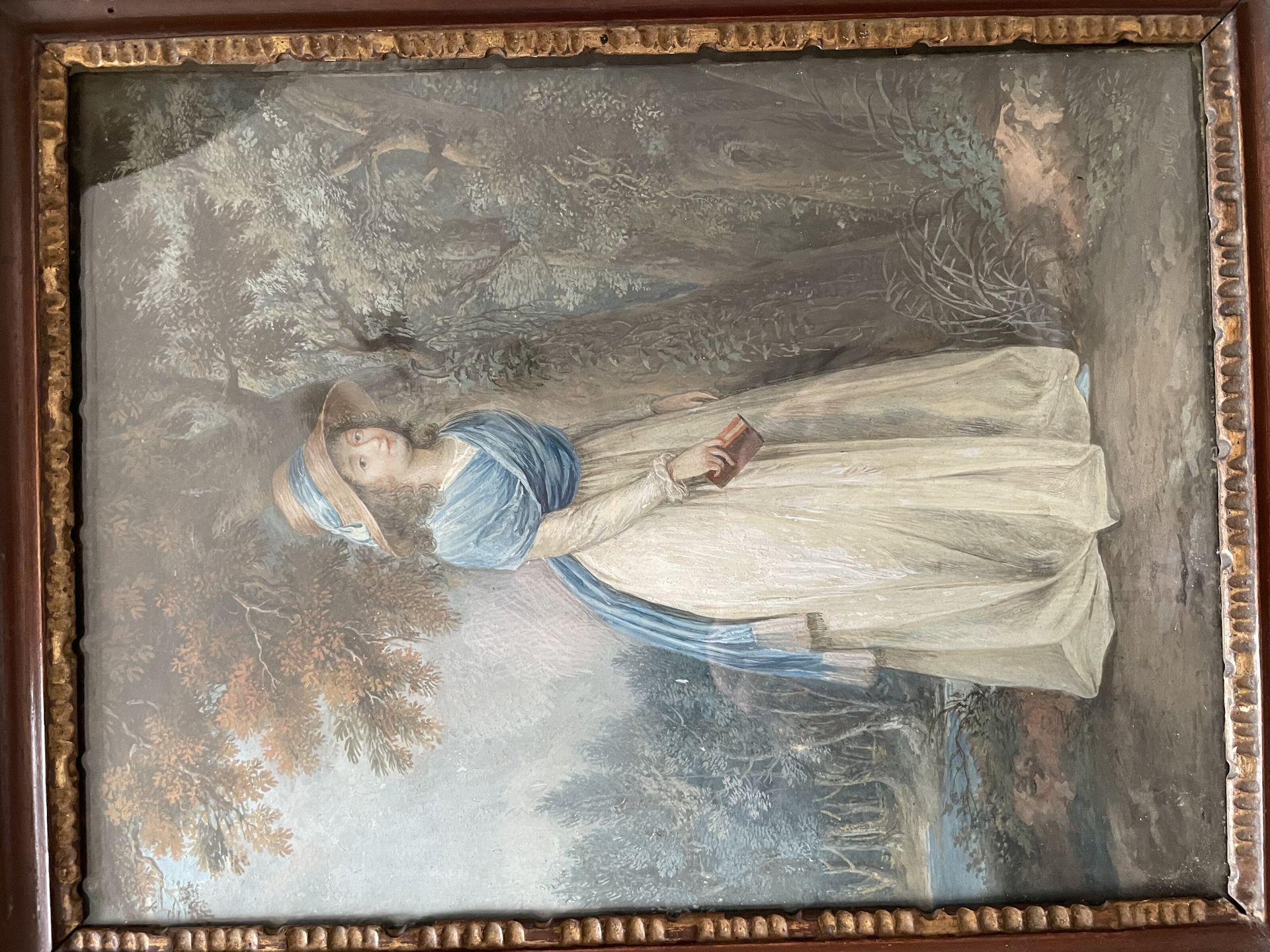 Dans le goût de Louis-Léopold BOILLY 公园里的女人肖像
水粉画
带有博伊的签名 1794
31x24 cm.
