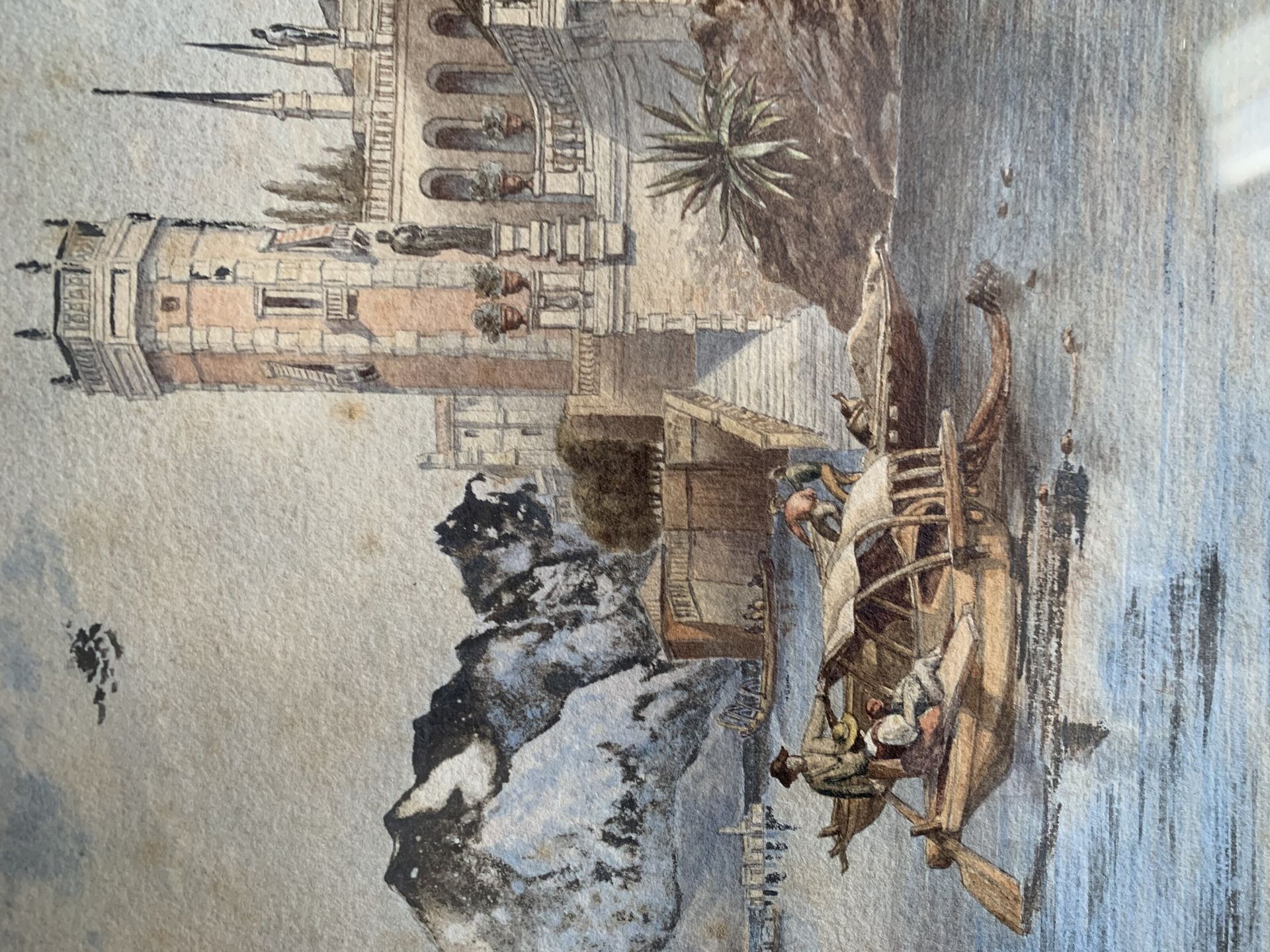 ECOLE FRANCAISE DU XIXème siècle 
Paysage lacustre
Aquarelle
Signée en bas à dro&hellip;