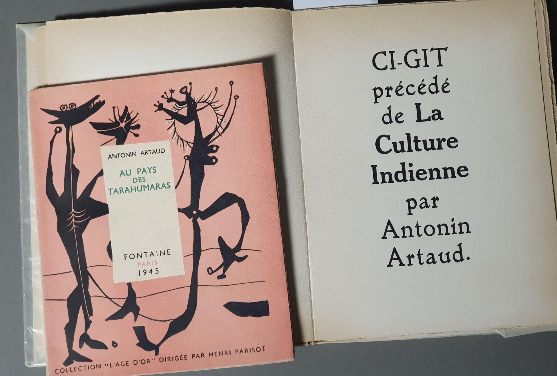 ARTAUD Antonin. CI-GIT的前身是印度文化。巴黎，Éditions K，1947年。In-12, paperback.
原版限量450册。
-&hellip;