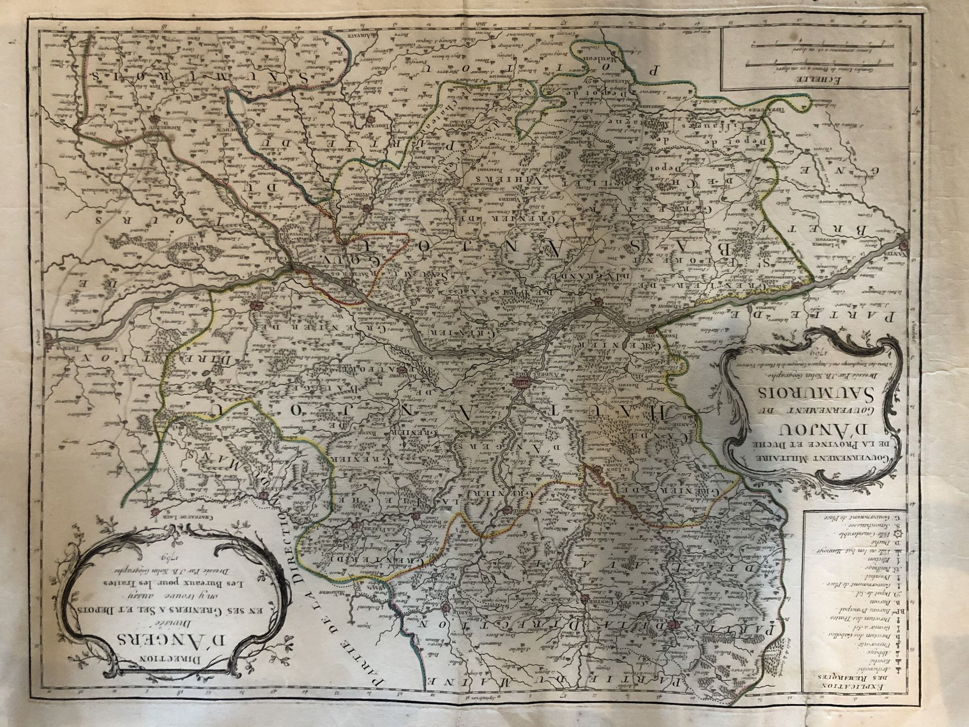 NOLIN, J.-B. ; BUACHE ; CHANLAIRE. Lot de 4 cartes de régions françaises. XVIIIe&hellip;