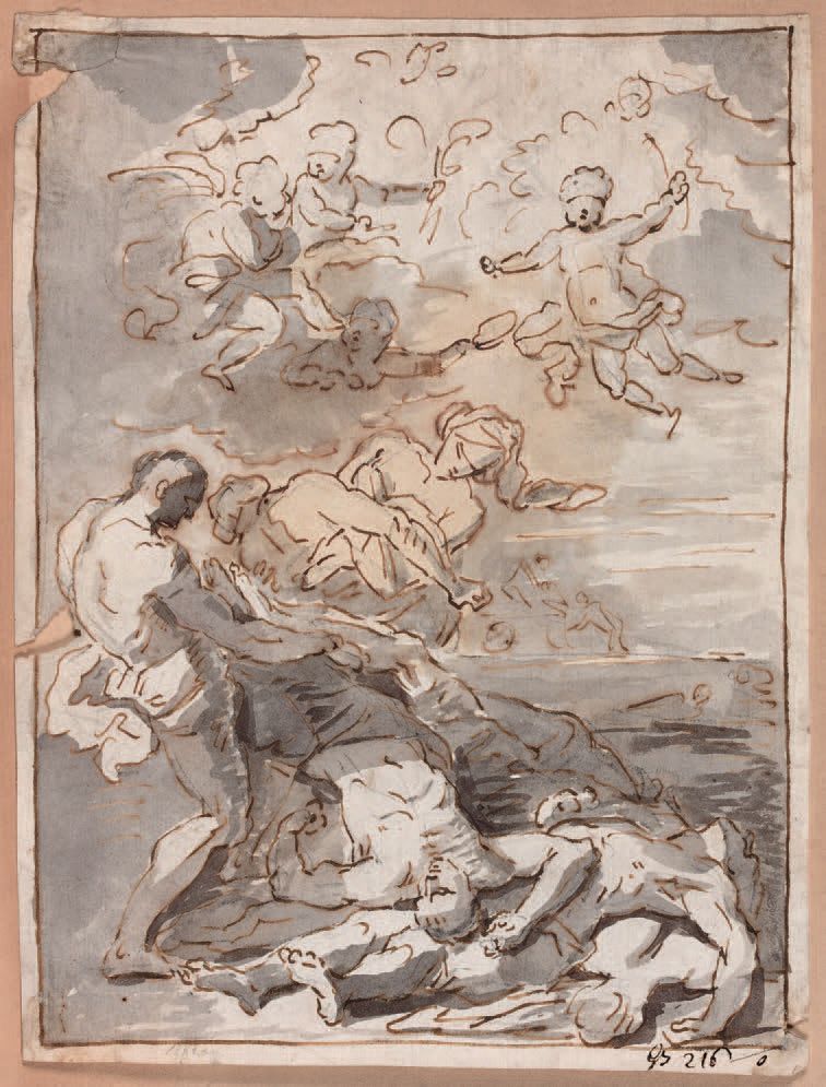 Jean-Baptiste CORNEILLE (Paris 1649-1695) (Attribué à) Shipwreck scene
Pen and b&hellip;