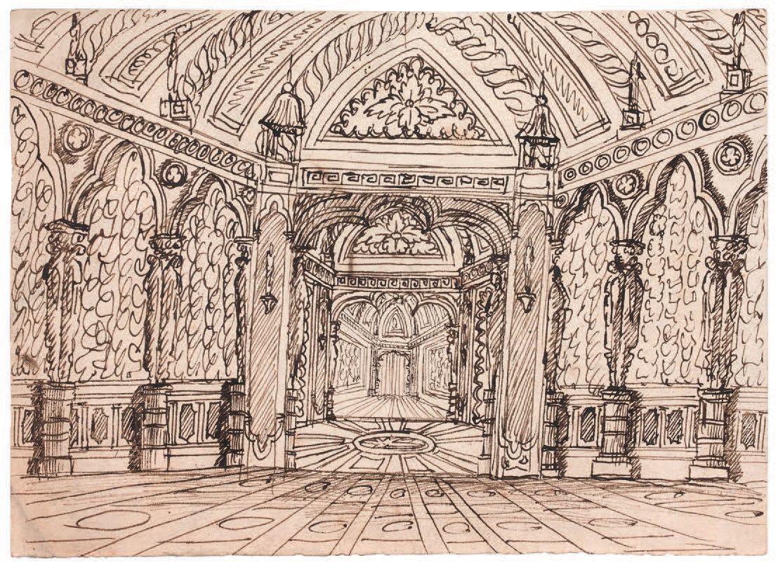 Ecole Italienne du XIXe siècle Projekt der Dekoration
Feder und braune Tinte
15 &hellip;