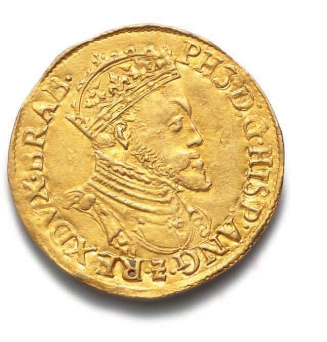 Null BELGIQUE : Philippe II d'Espagne (1555-1576)
Réal d'or. Anvers. 5,30 g.
Fr.&hellip;