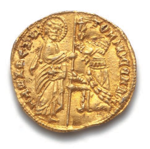 Null ITALIA, Venecia : Thomas Mocenigo (1414-1423)
Lentejuela de oro. 3,56 g. 
 &hellip;