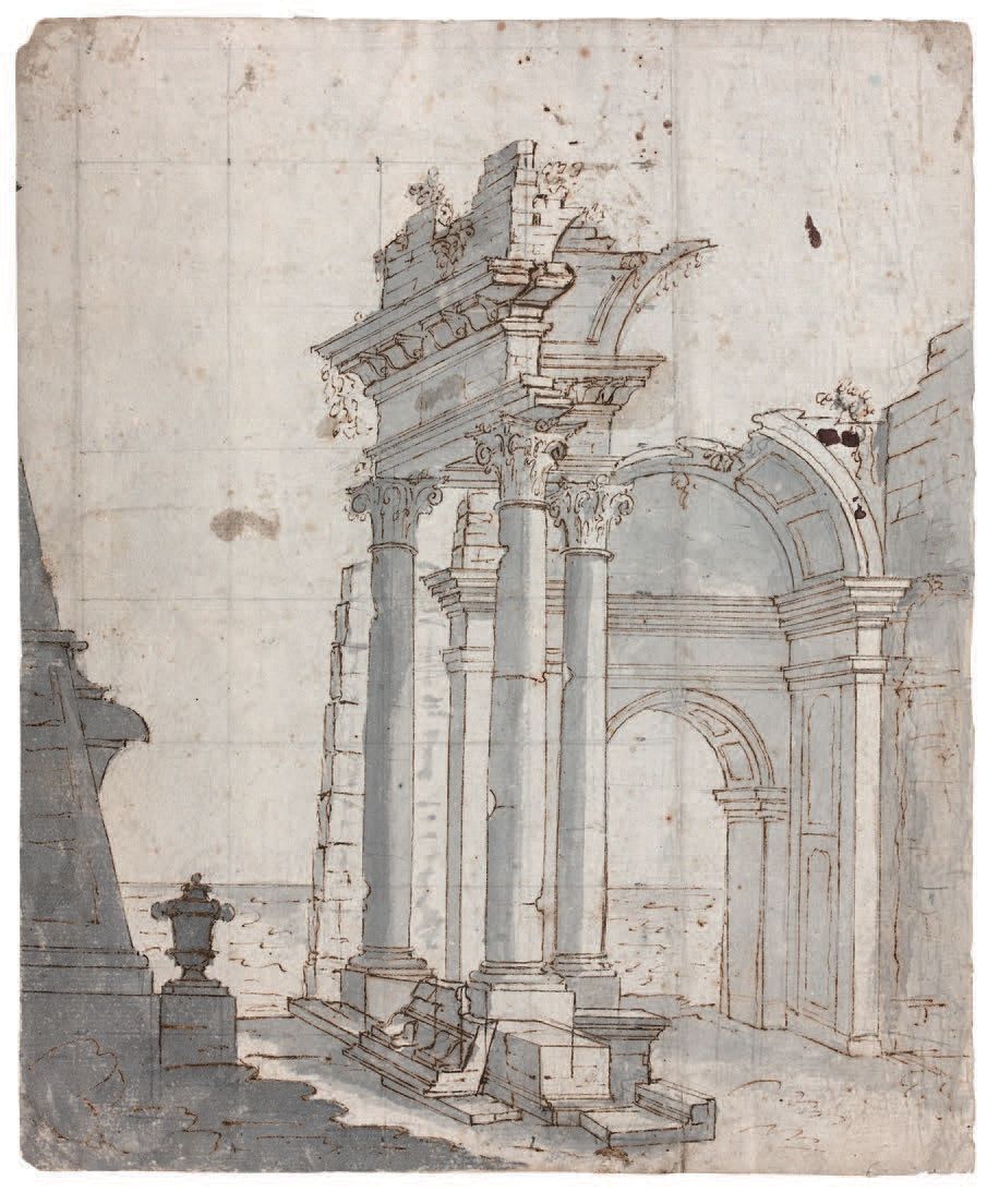Ecole Italienne du XVIIIe siècle Proyecto de decoración
Pluma y tinta marrón, ag&hellip;