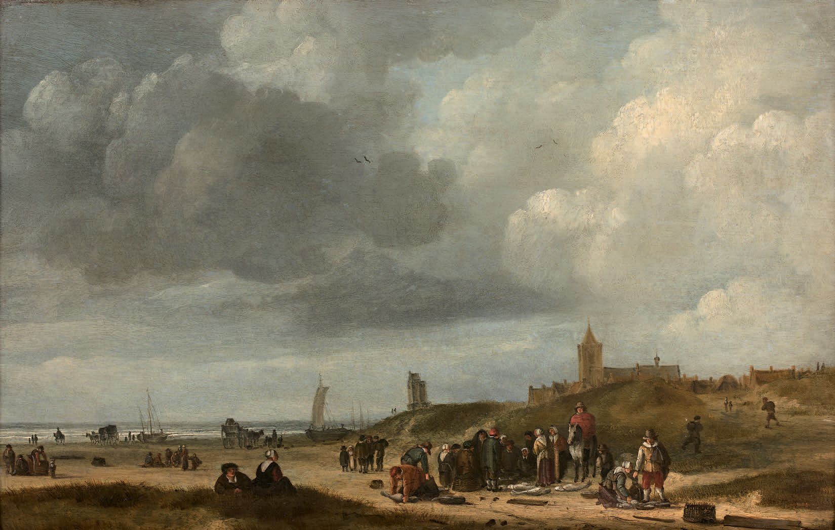 Willem Gillisz KOOL (Haarlem 1608-1666) 海边的农民
橡木板，一块木板，未镶木板
左下角有签名 Kool 39,5 x 6&hellip;