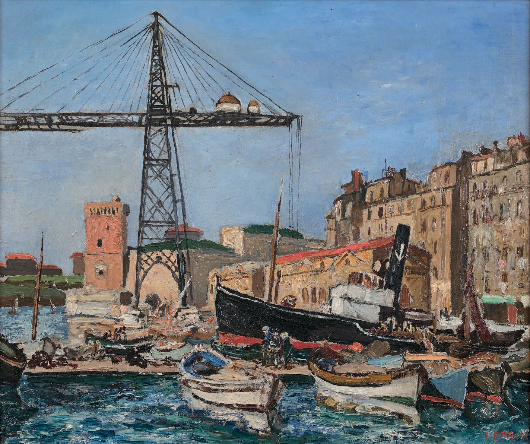 Marcel LEPRIN (1891-1933) Le pont transbordeur, Marseille
Oil on canvas signed a&hellip;