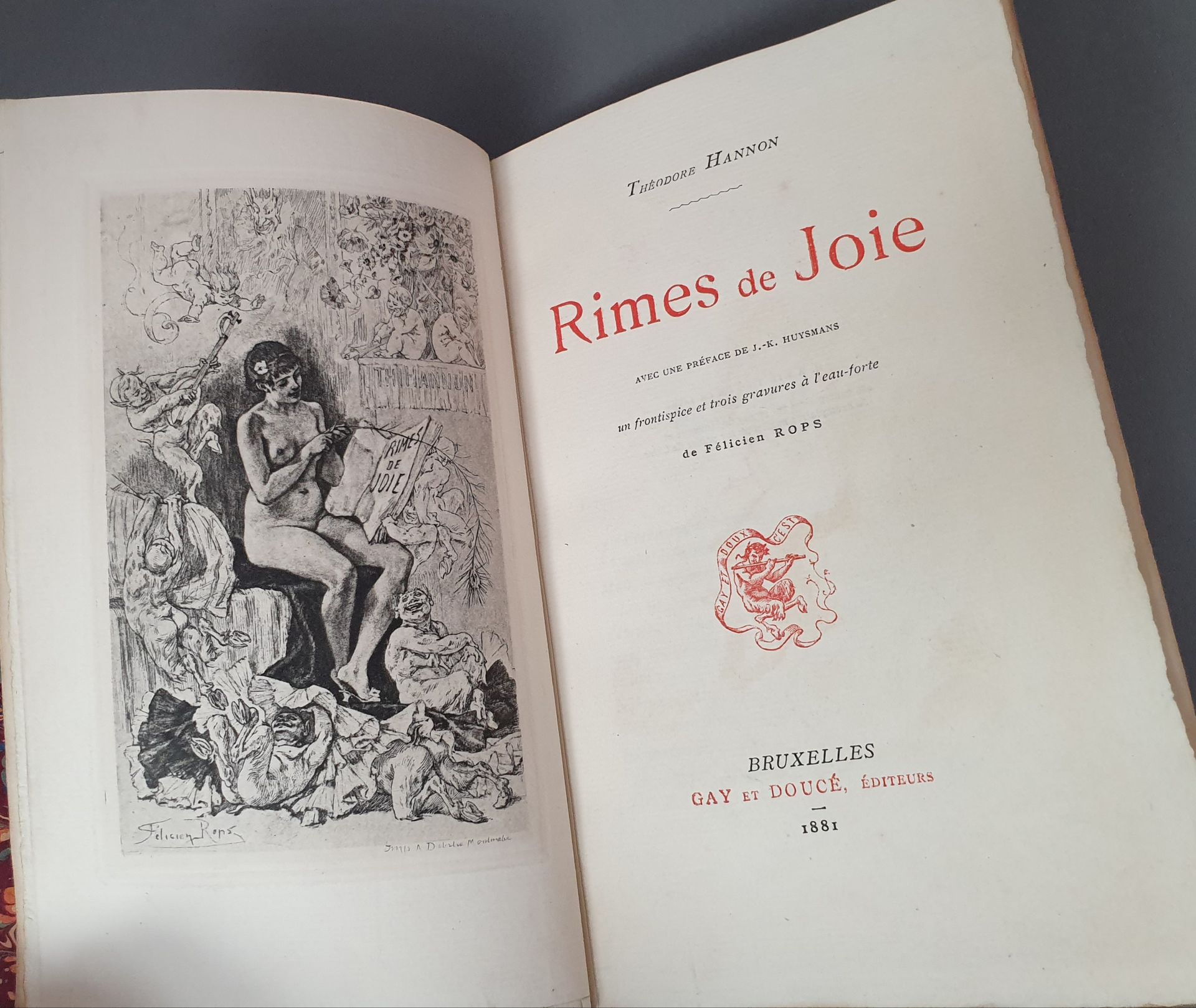 Null HANNON (Theodore). Rhymes of joy. With a preface by J.-K. Huysmans. Brussel&hellip;