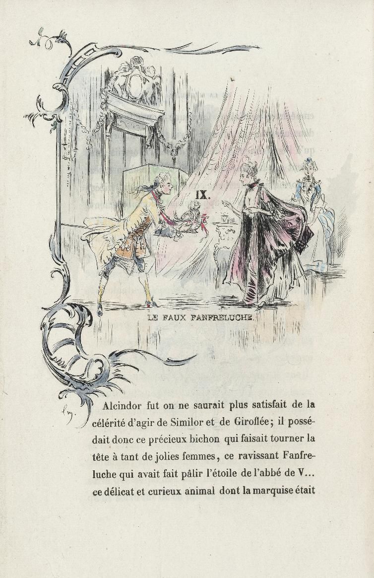 Null GAUTIER (Théophile).侯爵夫人的小狗》。S.L.N.D.巴黎，Conquet，1893]。8开本，蓝色鸭式摩洛哥，詹森主义，光滑的书&hellip;