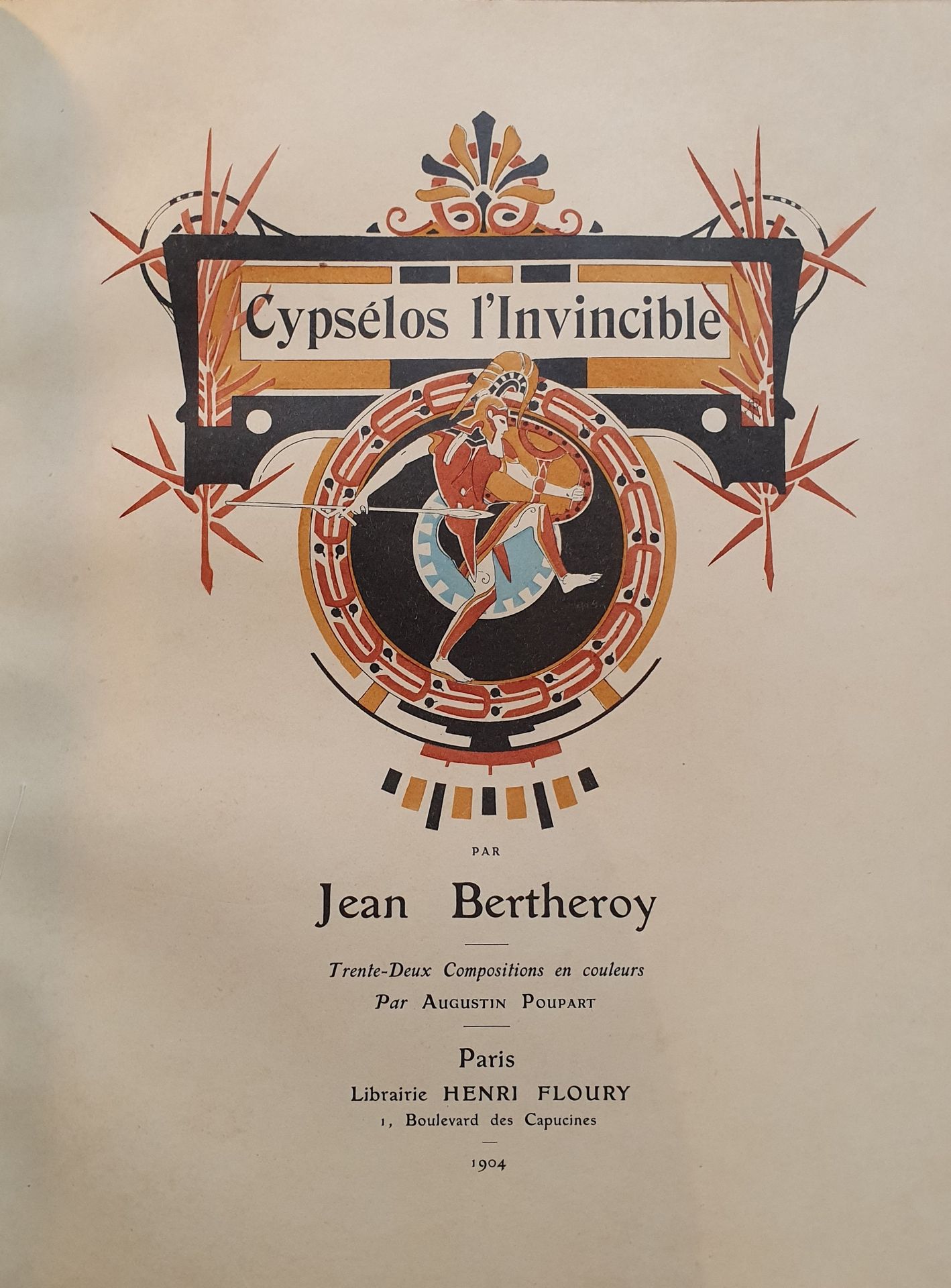 Null BERTHEROY (Augustin). Cypselos the invincible. Greek tale. Paris, Henri Flo&hellip;