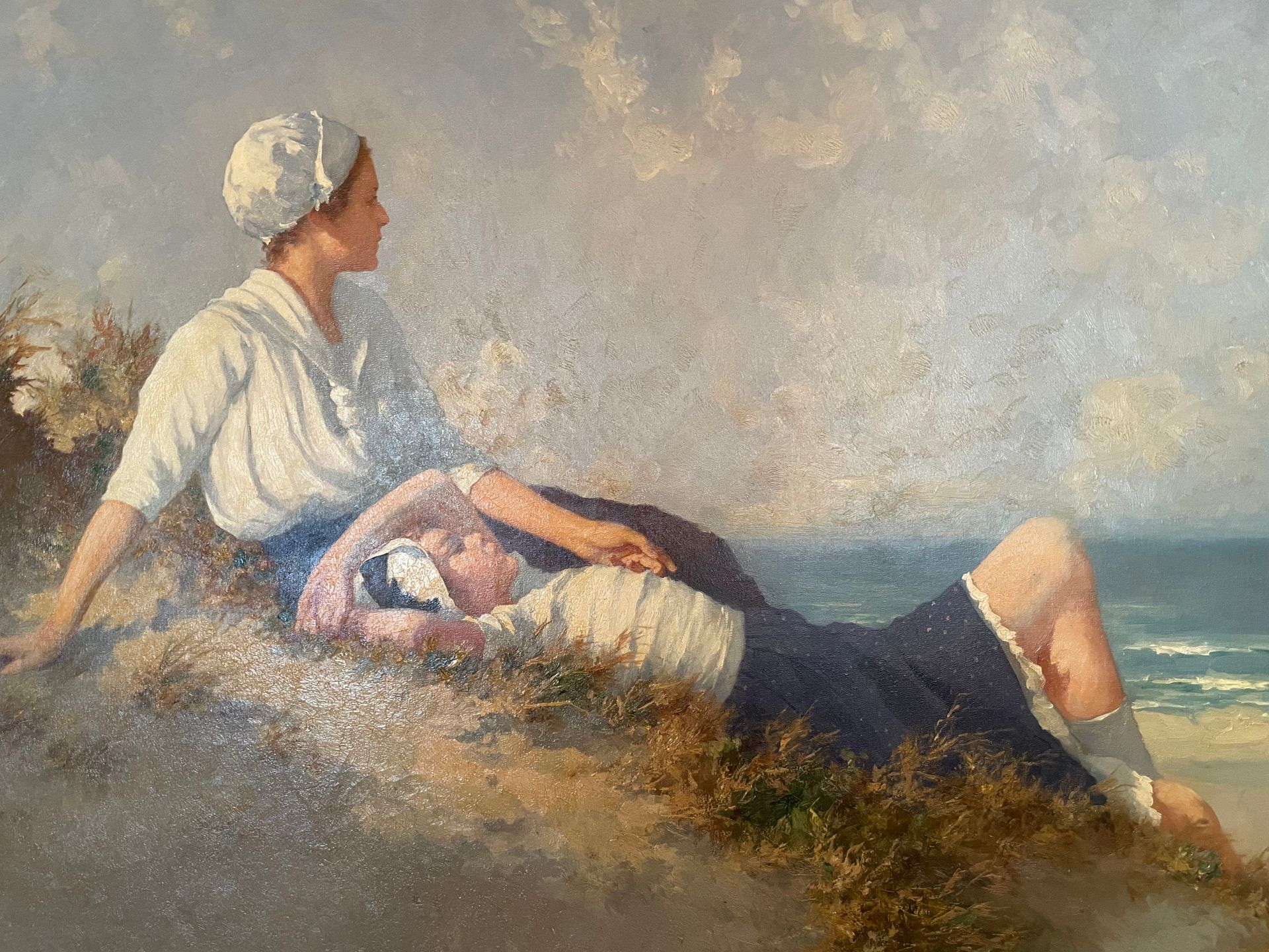 Hermann SEEGER (1875-1945) 面朝大海的年轻女性
左下角签名的布面油画
H 86x120 cm.