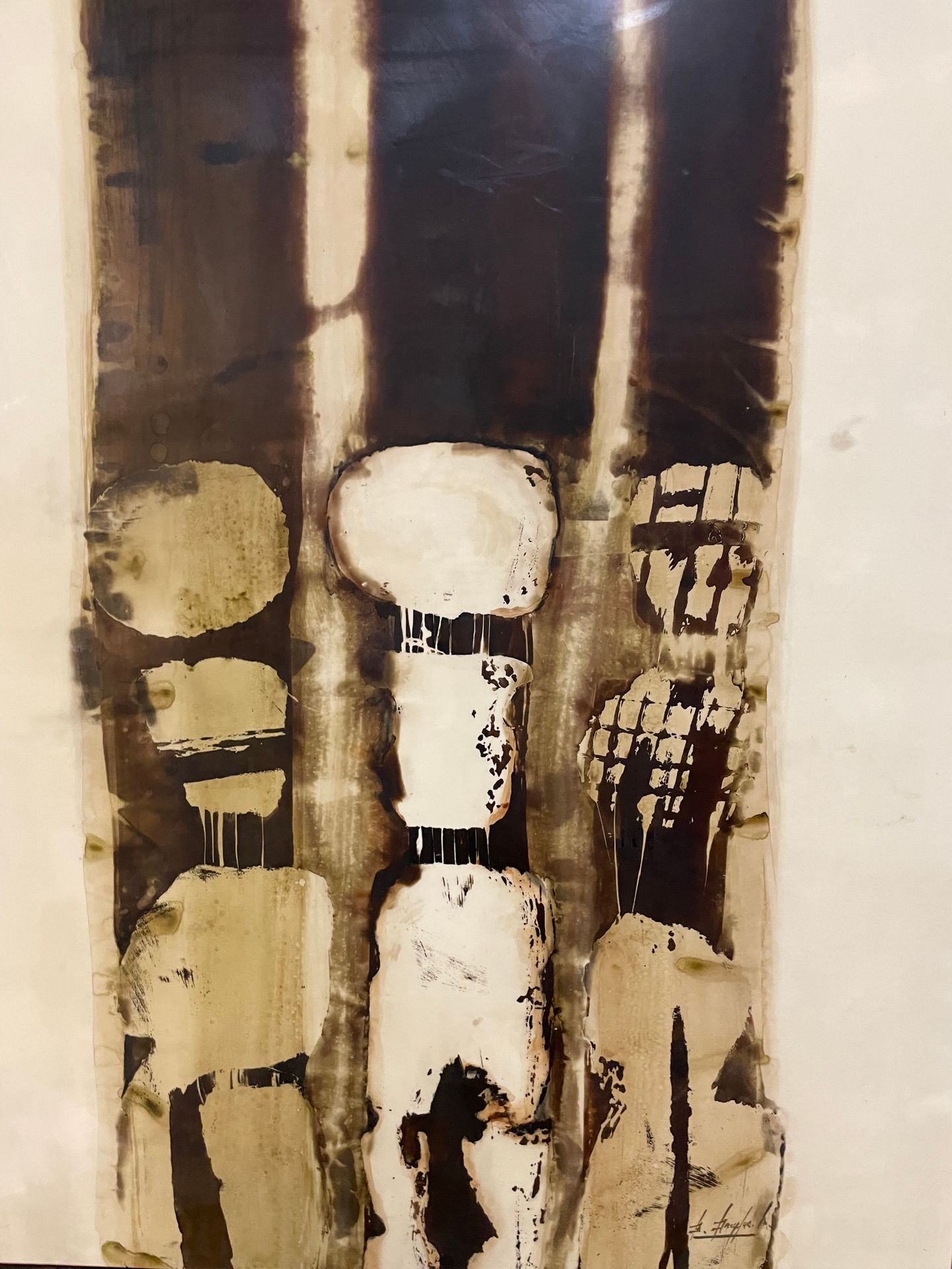 Bernard DREYFUS (né en 1940) 无题
漆板上的混合媒体
右下角签名
99x79厘米。