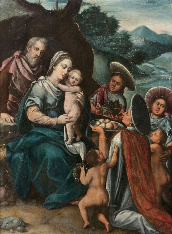 École génoise vers 1630, suiveur de Giovanni Andrea ANSALDO La sainte Famille ad&hellip;
