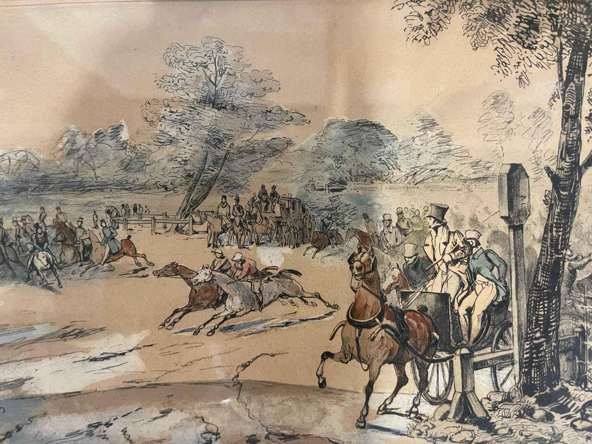 D'après Eugène LAMY 马匹场景
增强版画
版画中的签名
另外两幅版画和框架下的干花构图被附上。