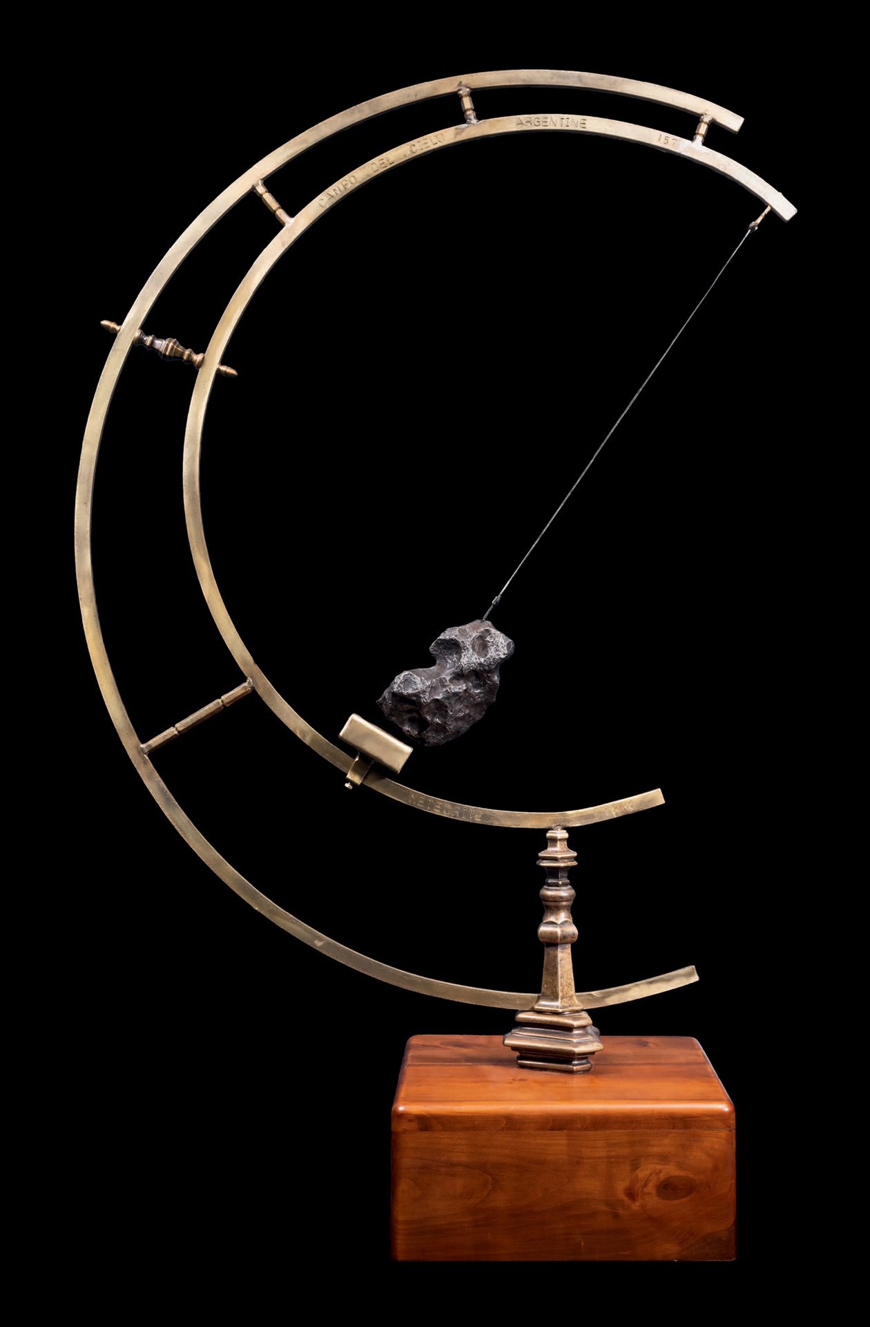 Null Campo Del Cielo Meteorite in levitation on brass and walnut stand.
Argentin&hellip;