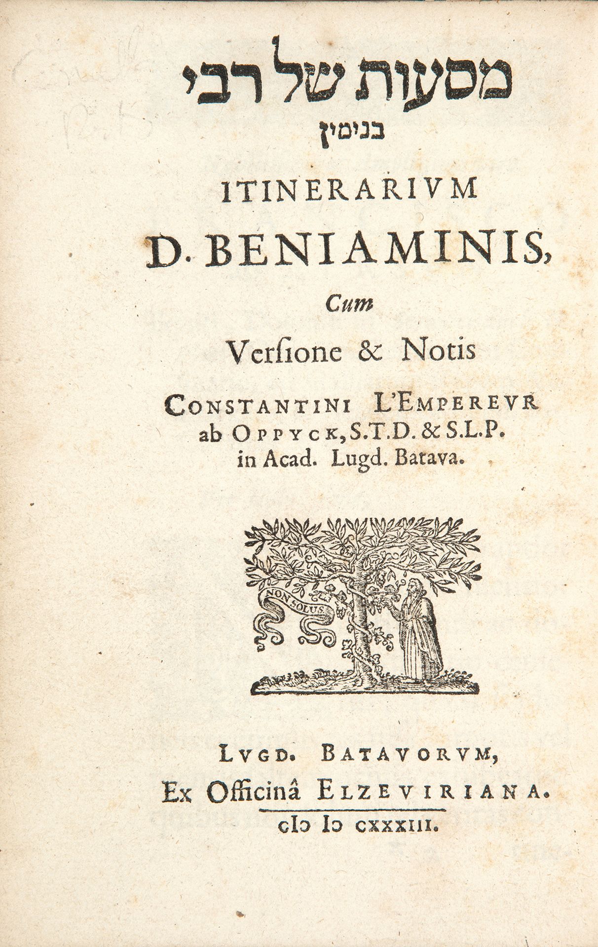 TUDÈLE (Benjamin de) Itinerarium. Leyde, Elzévir, 1633. In-8, veau fauve, double&hellip;
