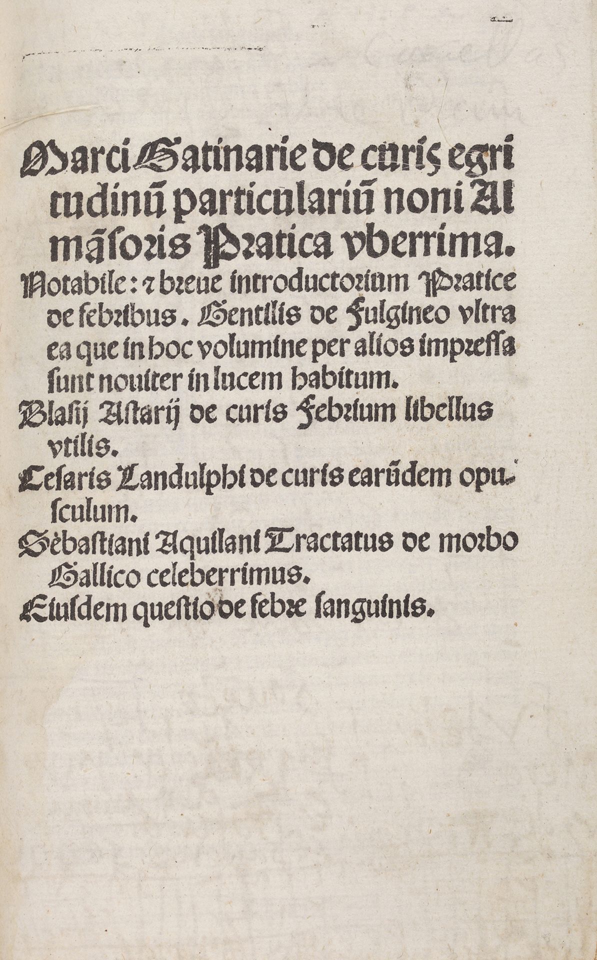 RHAZES De curis egritudinum particularium noni Almansoris Pratica uberrima. S.L.&hellip;