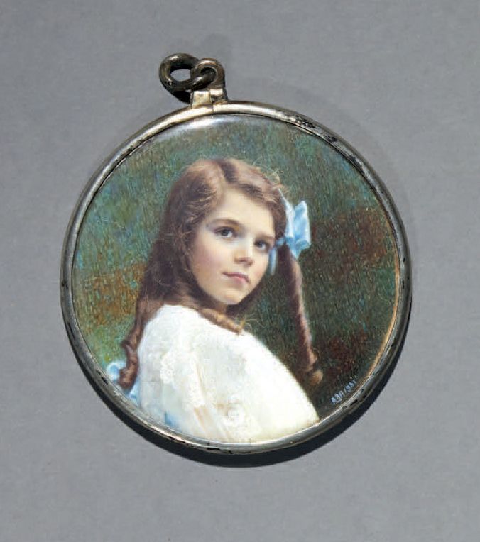 Null 
Paire de portraits miniatures ronds peints sur ivoire de la comtesse Daria&hellip;